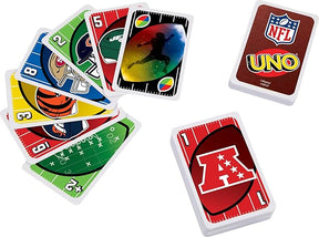 UNO NFL Edition Card Game by Mattel Games – Fun for Kids, Adults, and Family Game Night, Showcasing All 32 NFL Team Logos and a Unique Special Rule