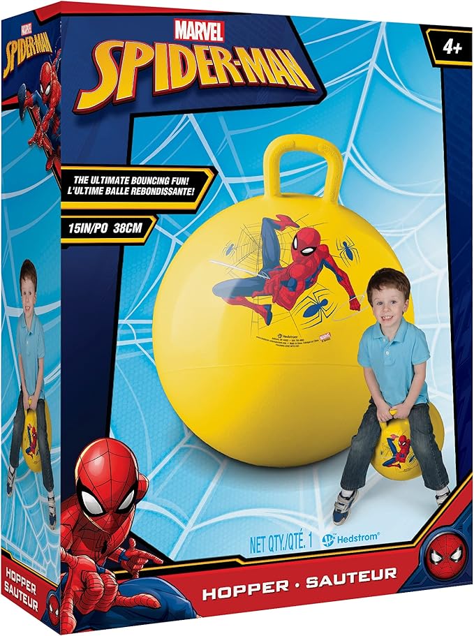 Hedstrom Marvel Spider-Man Hopper, 15-Inch, Yellow